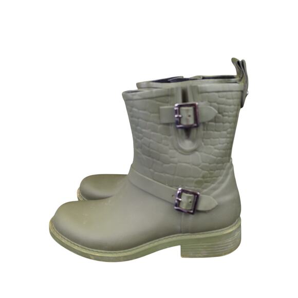 Sam Edelman Keigan Rubber Rain Boots Green Women's Size 8 - Picture 2 of 9